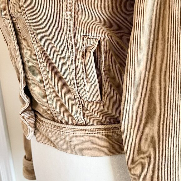 Women's Younique Corduroy Jacket | Short | Tan | Size Medium | Cotton/Spandex - Picture 6 of 9